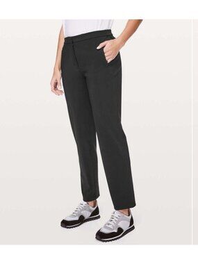 Lululemon On The Move Pant Womens Size 12 Black Trouser Pants Zip-Pockets